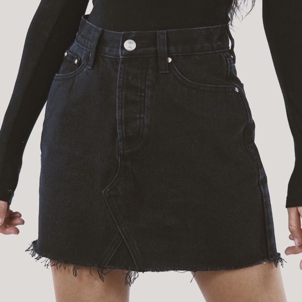 NWT Cry Baby Washed Black Denim Skirt